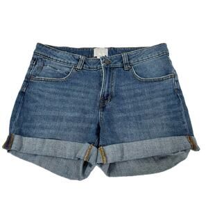 Caslon Cuffed Denim Jean Boyfriend Shorts Size 27 Blue Inseam 4”